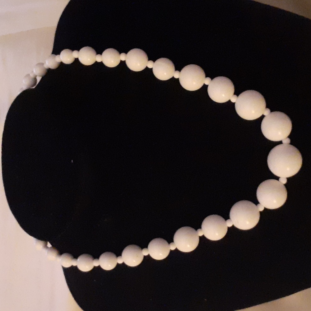 Bright White Beaded Necklace